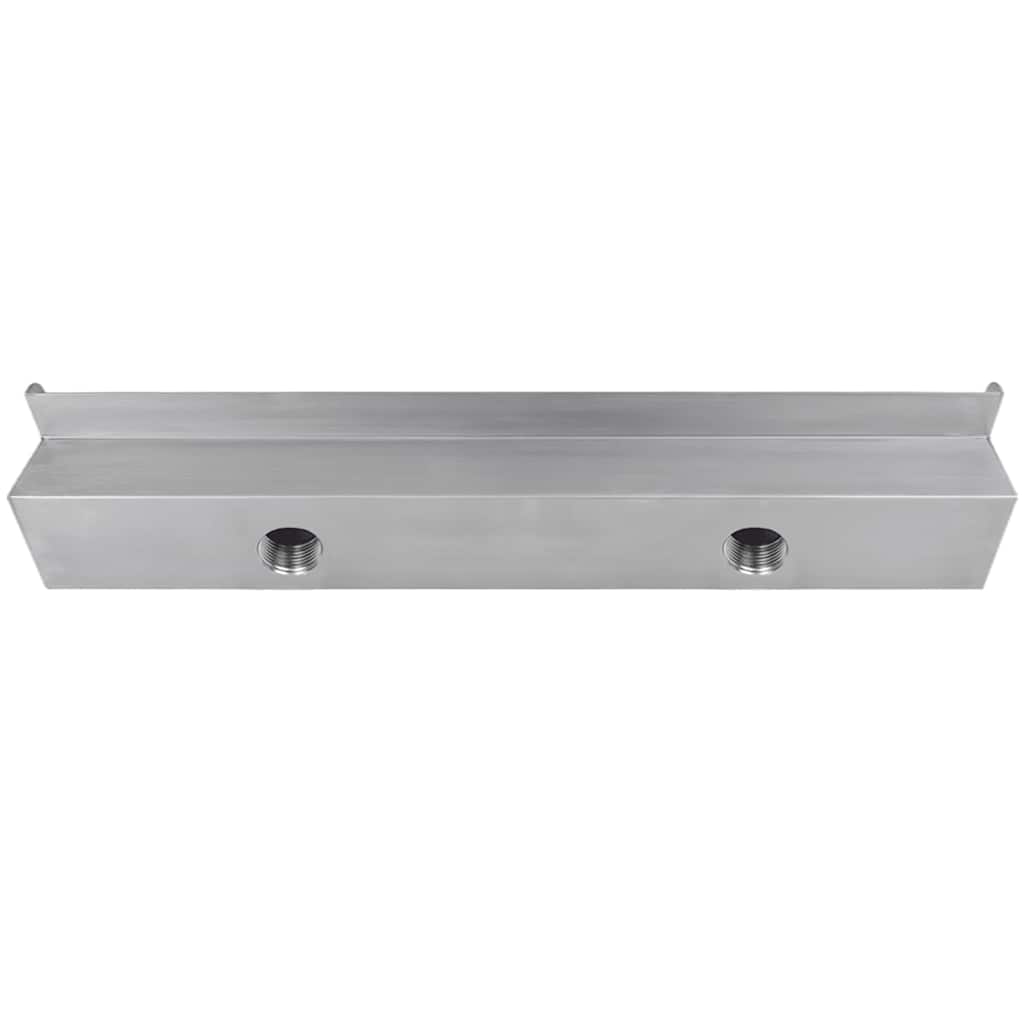 Fontana a Cascata per Giardino Rettangolare Acciaio Inox 60 cm