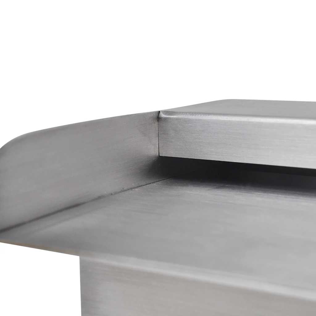 Fontana a Cascata per Giardino Rettangolare Acciaio Inox 60 cm