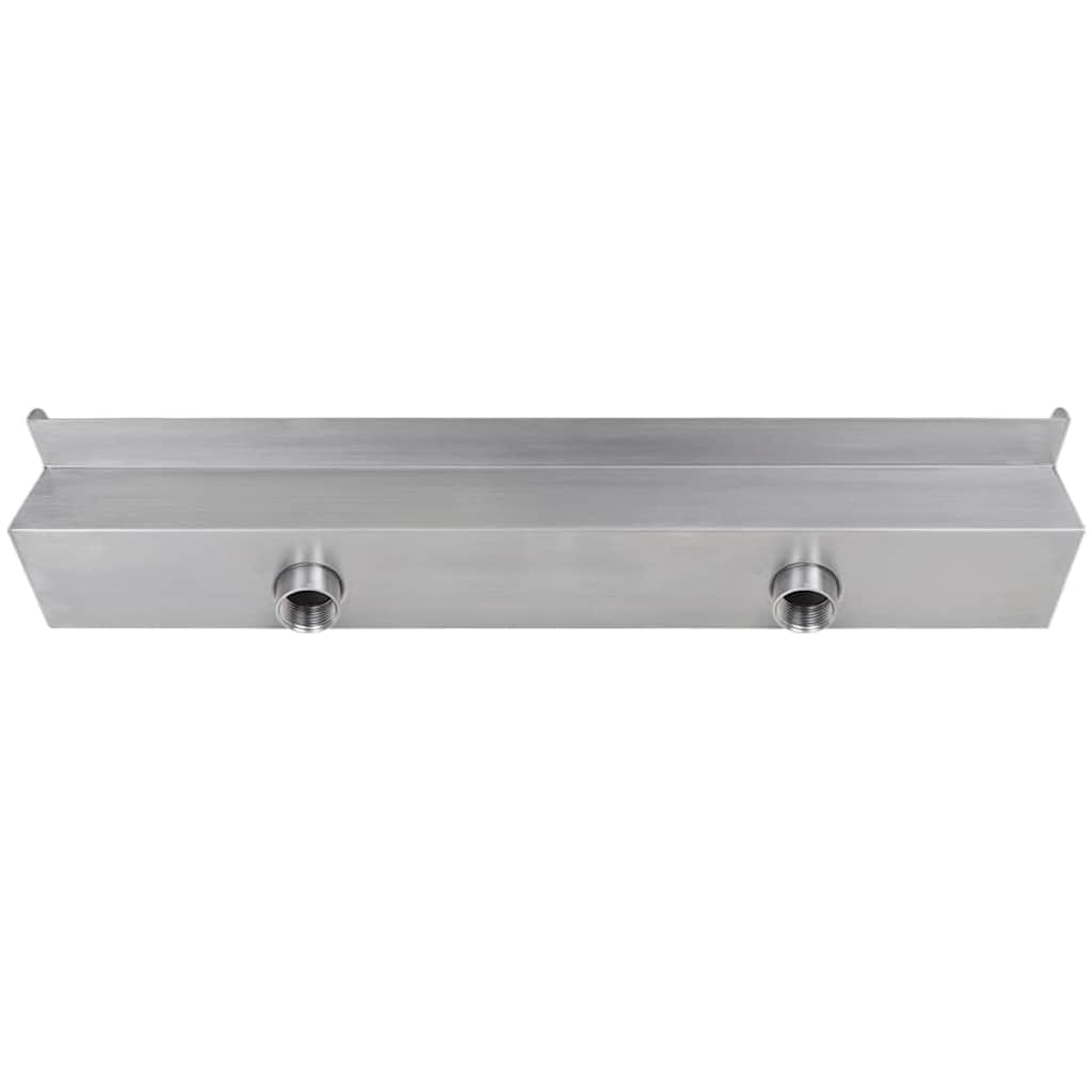 Cascata per Laghetto Rettangolare con LED in Acciaio Inox 60 cm