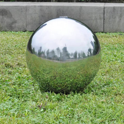 Fontana da Giardino a Sfera con LED in Acciaio Inox 30 cm | homemem39