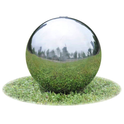 Fontana da Giardino a Sfera con LED in Acciaio Inox 30 cm | homemem39