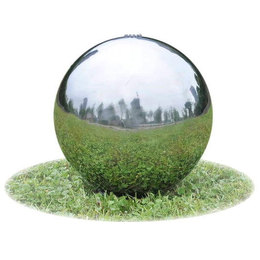 Fontana da Giardino a Sfera con LED in Acciaio Inox 40 cm | homemem39