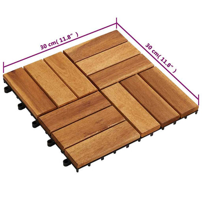 Listelli per Pavimento 30x30 cm in Legno di Acacia 30 pz - homemem39