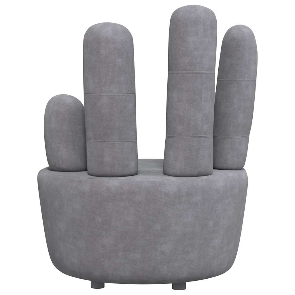 Poltrona a Forma di Mano Grigia in Velluto | homemem39