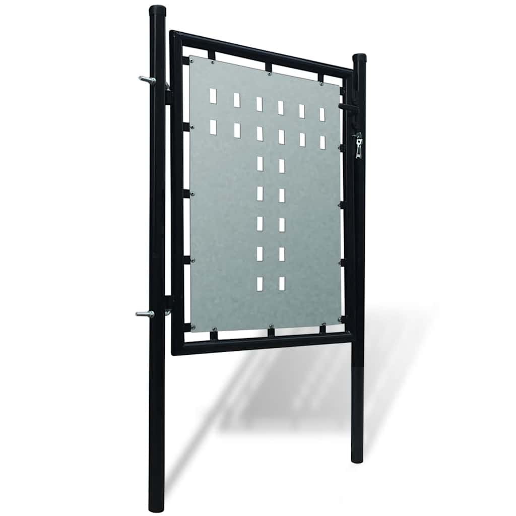 Cancello per Recinzione a una Porta Nero 100x75 cm | homemem39