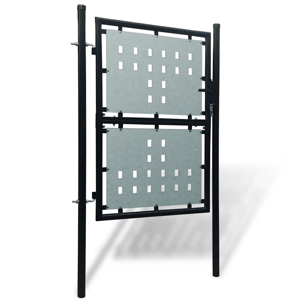 Cancello per Recinzione a una Porta Nero 100x125 cm | homemem39
