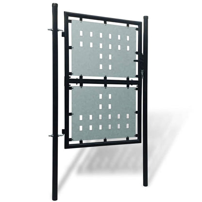 Cancello per Recinzione a una Porta Nero 100x200 cm | homemem39