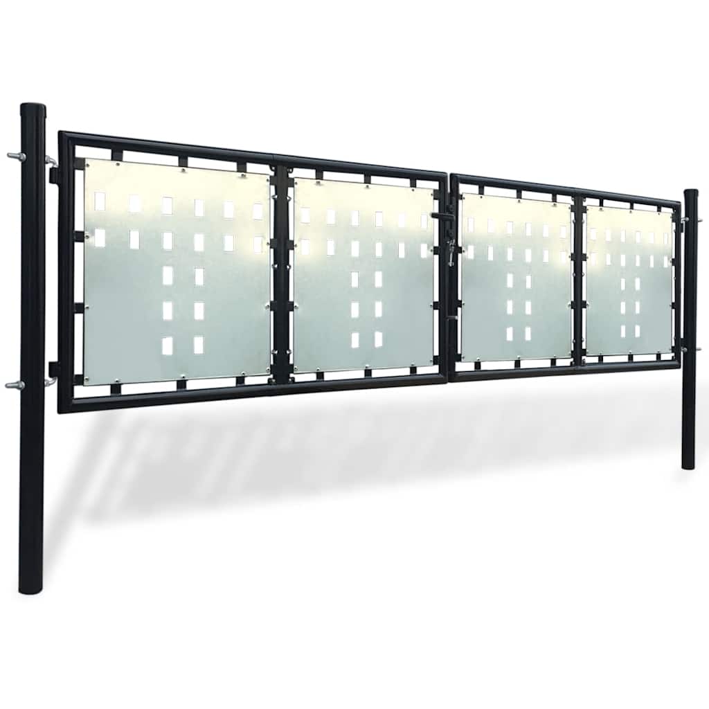 Cancello per Recinzione a una Porta Nero 300x75 cm | homemem39