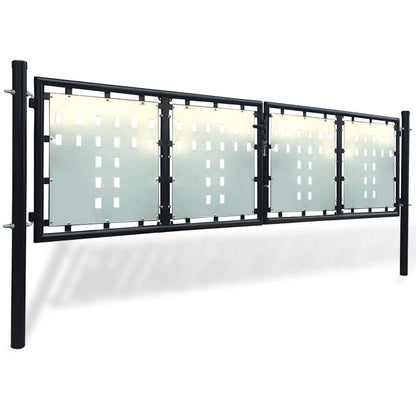 Cancello per Recinzione a una Porta Nero 300x100 cm | homemem39