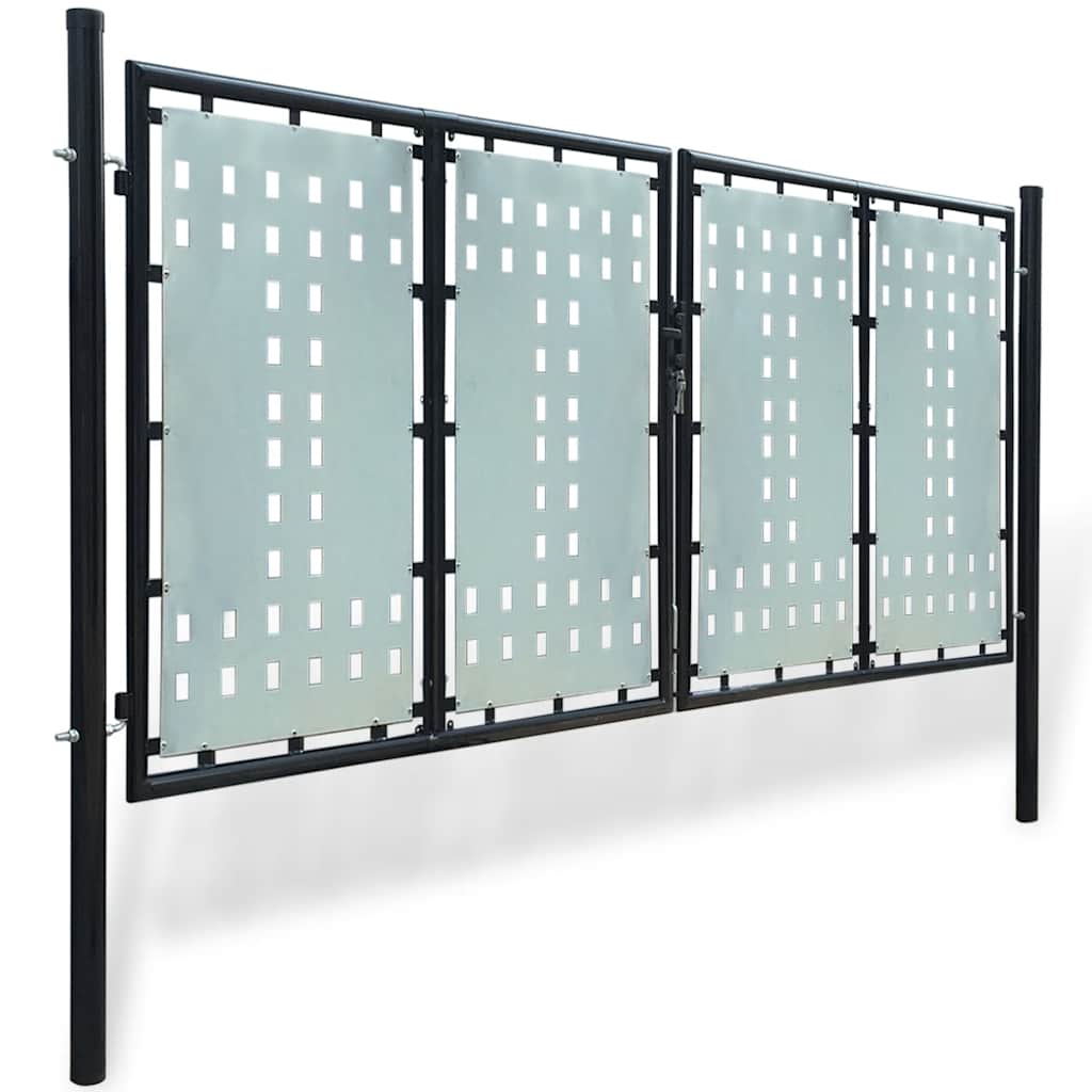 Cancello per Recinzione a una Porta Nero 300x125 cm | homemem39