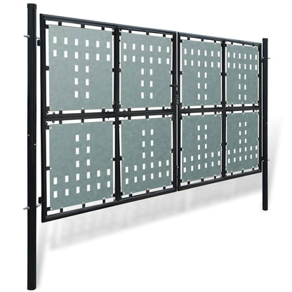 Cancello per Recinzione a una Porta Nero 300x150 cm | homemem39