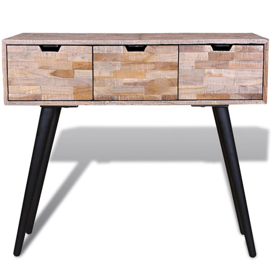 Tavolo Consolle con 3 Cassetti in Legno di Recupero di Teak | homemem39