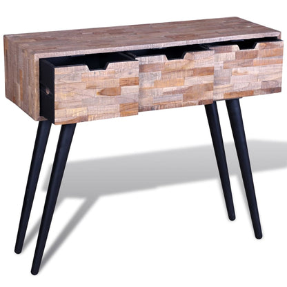 Tavolo Consolle con 3 Cassetti in Legno di Recupero di Teak | homemem39