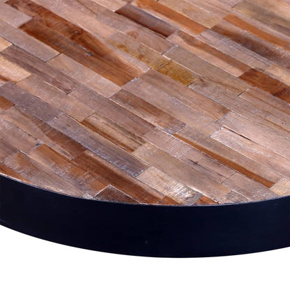 Tavolino da Salotto Rotondo in Legno di Recupero di Teak