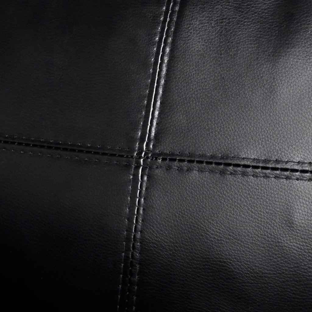 Divano Componibile a 3 Posti in Pelle Artificiale Nero - homemem39