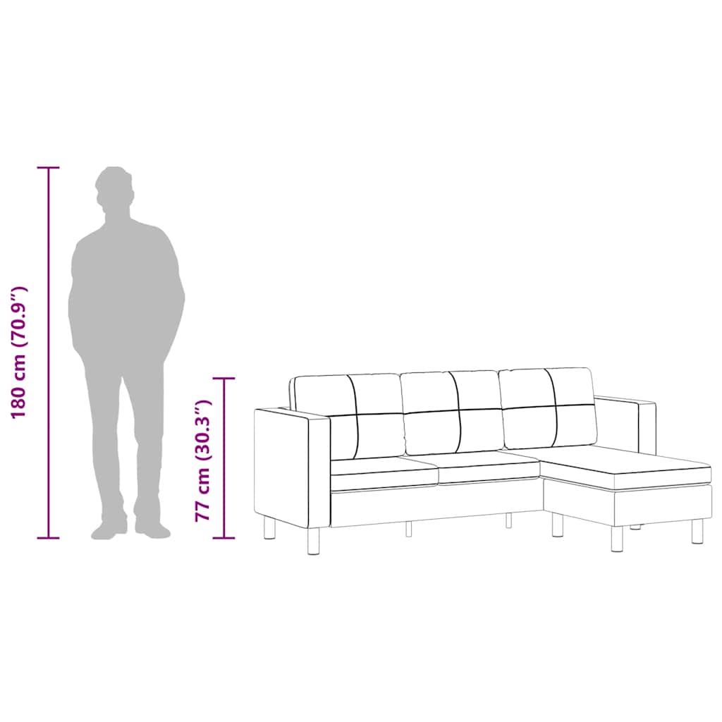 Divano Componibile a 3 Posti in Pelle Artificiale Nero - homemem39
