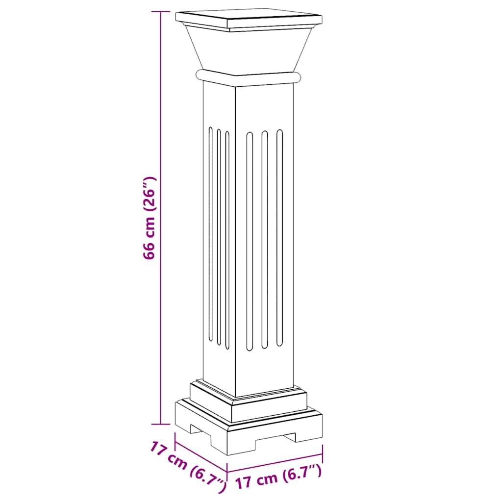 Supporto piante forma pilastro classico quadrato MDF - homemem39