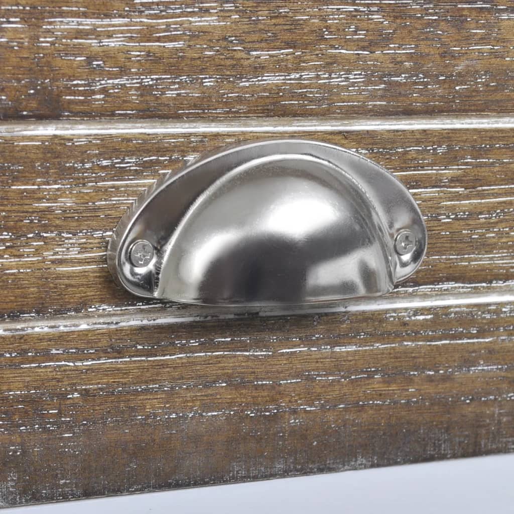 Comodino con 1 Cassetto Marrone e Bianco - homemem39