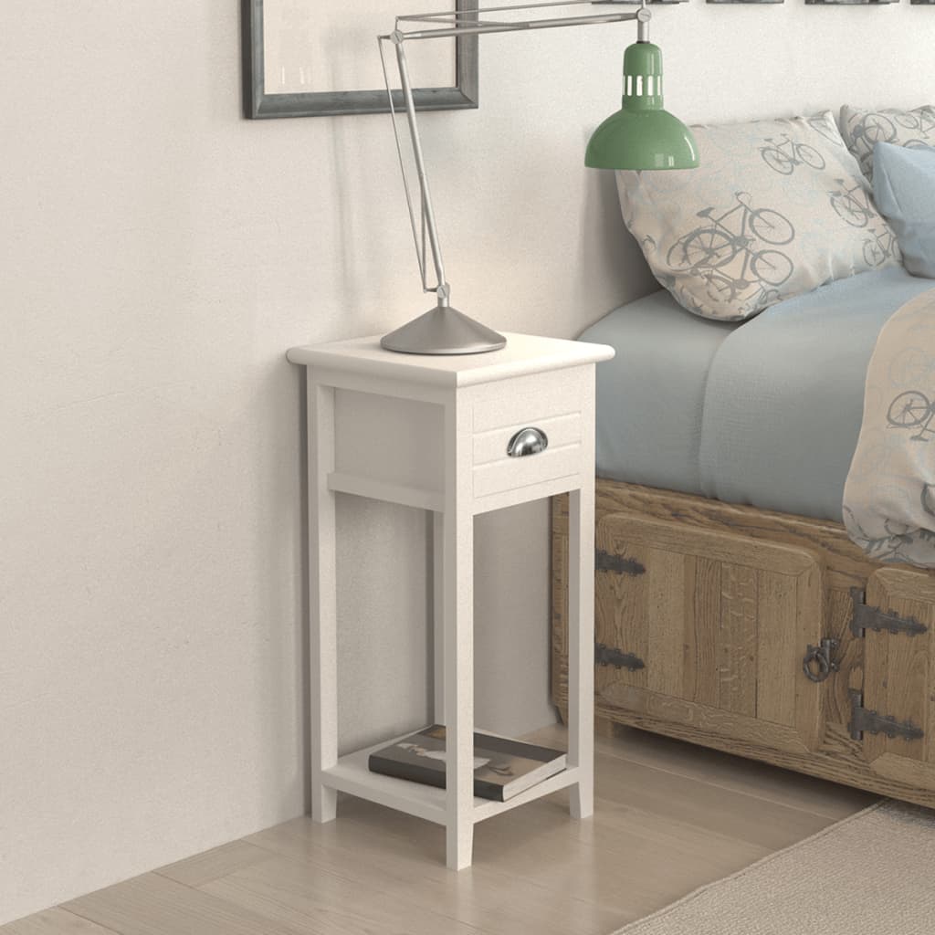 Comodino con 1 Cassetto Bianco | homemem39
