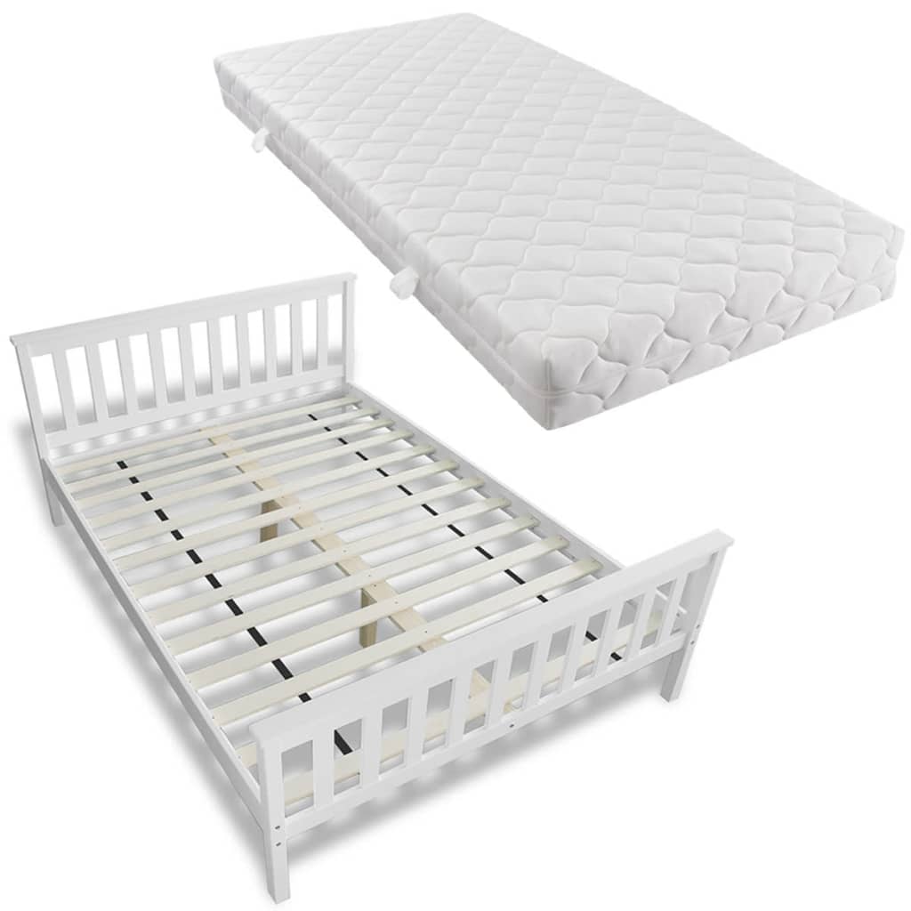 Letto con Materasso in Massello di Pino 140x200 cm | homemem39