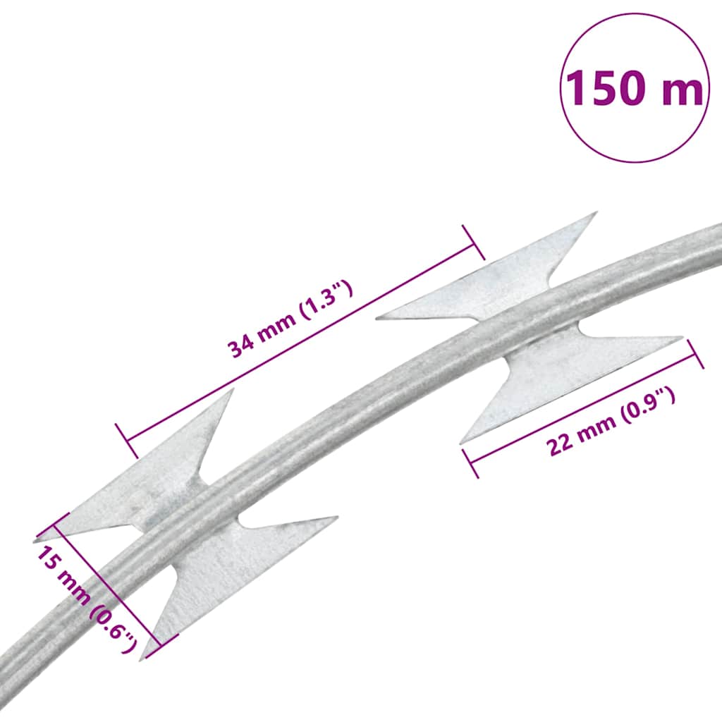 Filo Spinato in Acciaio Zincato 150 m BTO-22 | homemem39