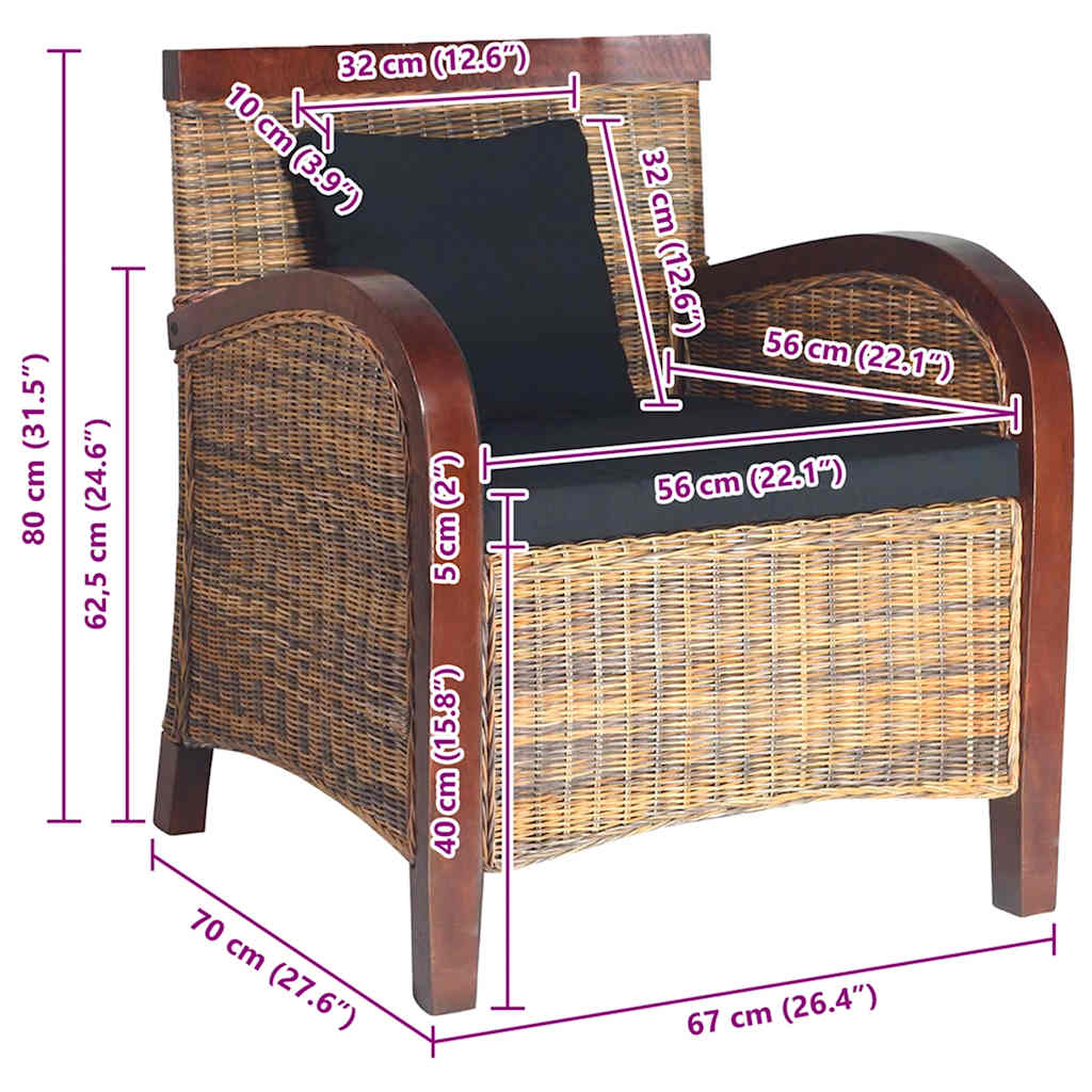 Poltrona in Rattan Intrecciato a Mano | homemem39