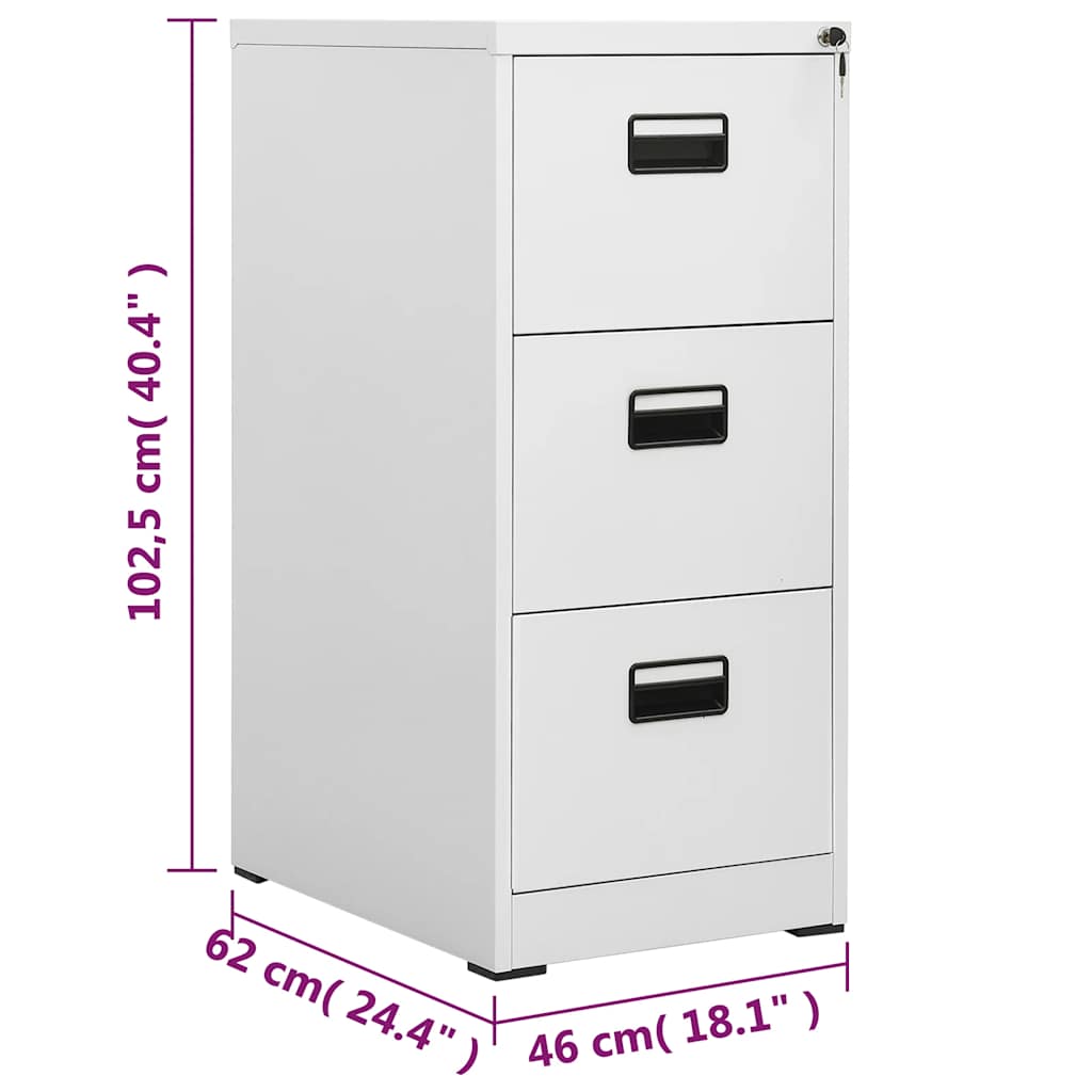 Schedario Grigio Chiaro 46x62x102,5 cm in Acciaio | homemem39