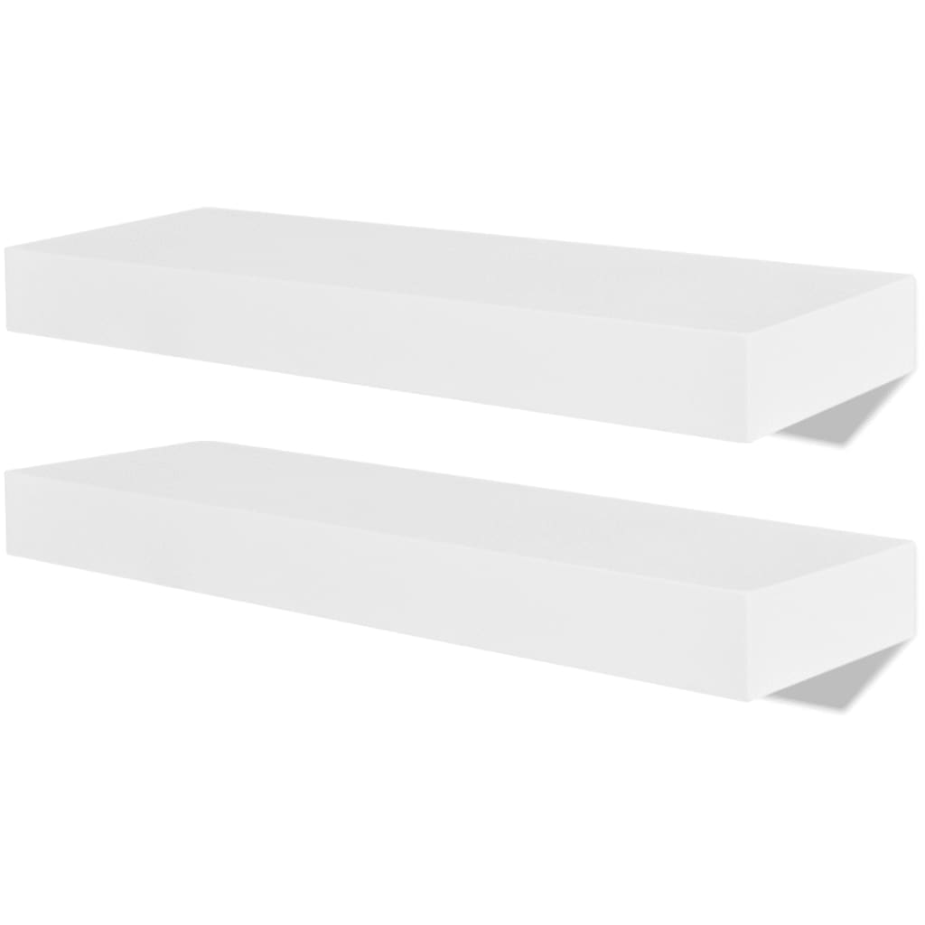Mensole a Muro Bianche 2 pz in MDF per Libri/DVD | homemem39