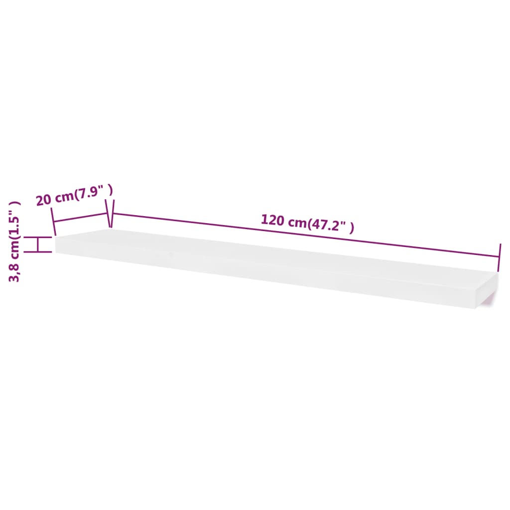 Mensole a Muro Bianche 2 pz in MDF per Libri/DVD | homemem39
