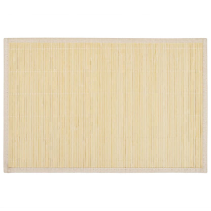 6 Tovagliette di Bamboo 30 x 45 cm Naturale - homemem39