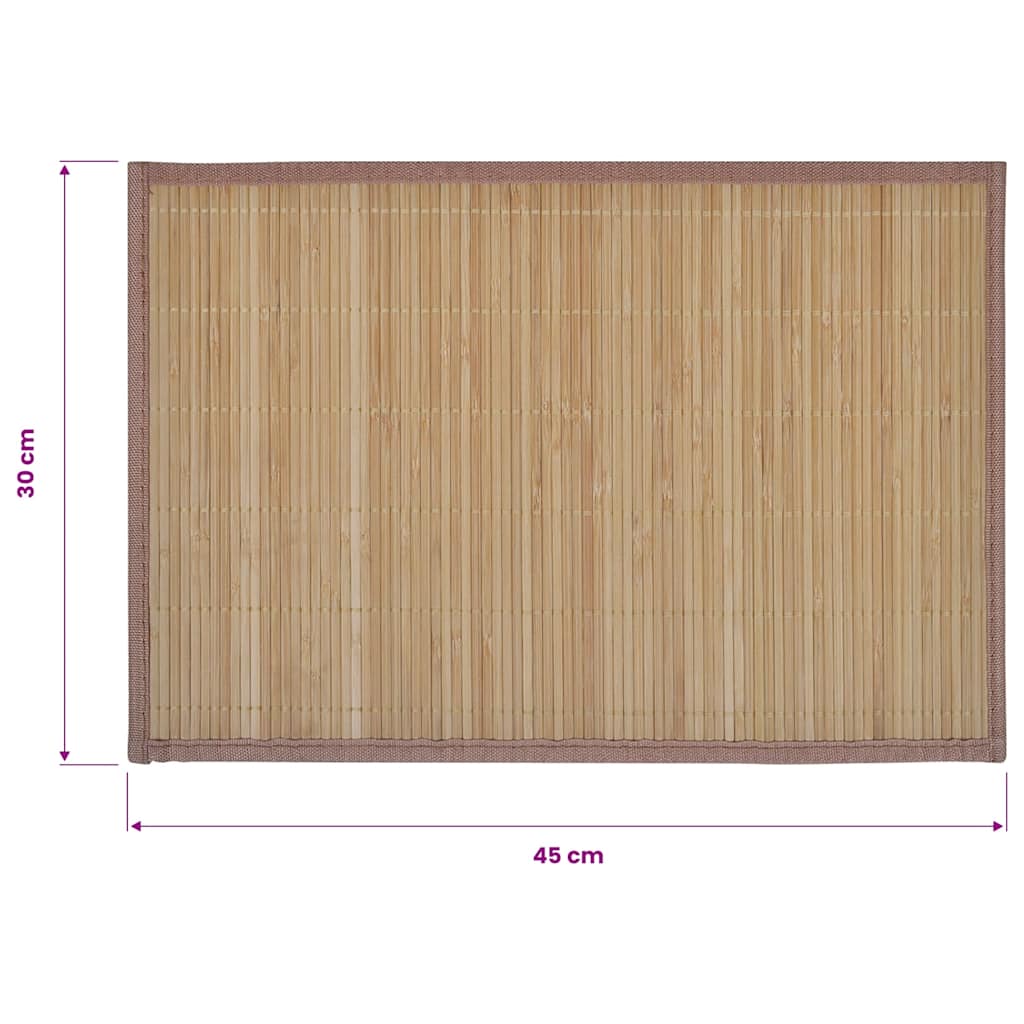 6 Tovagliette di Bamboo 30 x 45 cm Marrone | homemem39