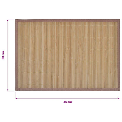 6 Tovagliette di Bamboo 30 x 45 cm Marrone | homemem39