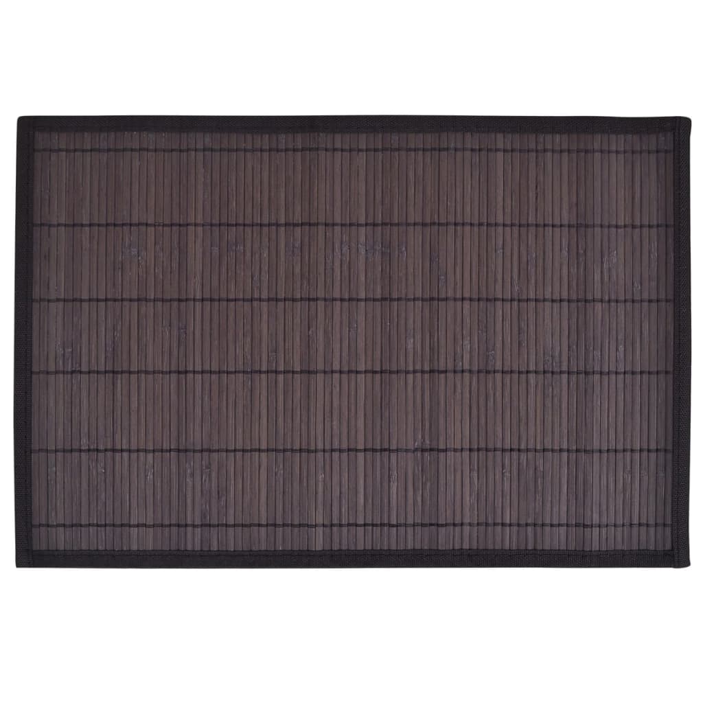 Tovagliette in Bambù 6 pz 30 x 45 cm Marrone Scuro | homemem39
