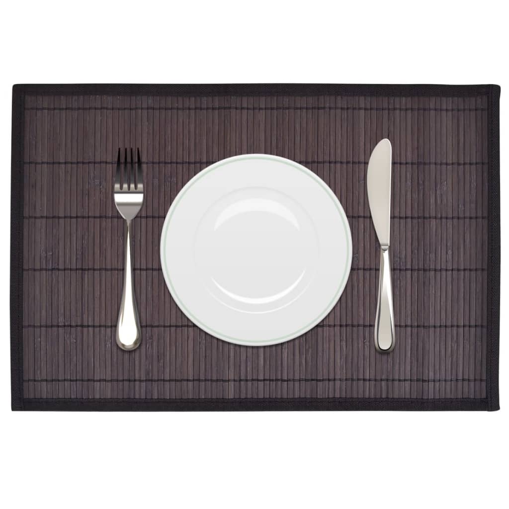 Tovagliette in Bambù 6 pz 30 x 45 cm Marrone Scuro | homemem39