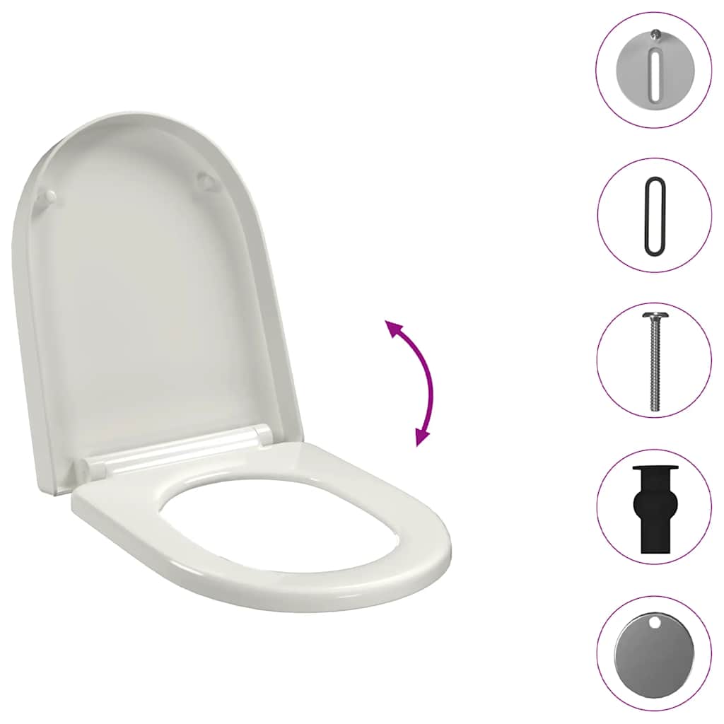 Copriwater Ammortizzato e Sgancio Rapido Bianco Quadrato | homemem39
