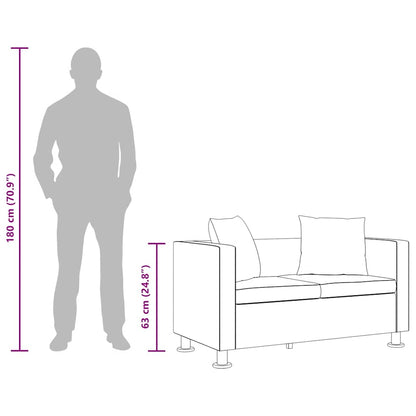 Divano a 2 Posti in Similpelle Nera - homemem39
