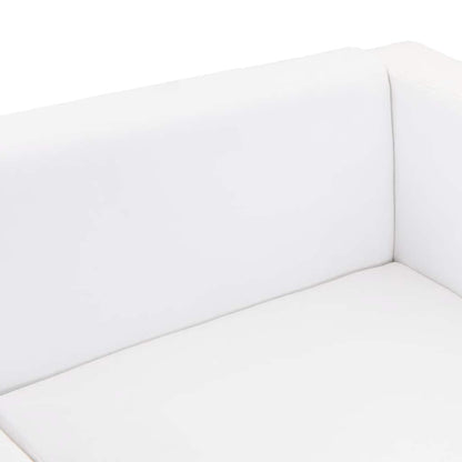 Divano a 3 Posti in Similpelle Bianca - homemem39