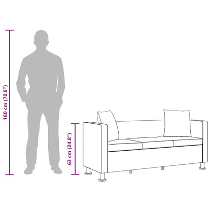 Divano a 3 Posti in Similpelle Bianca - homemem39
