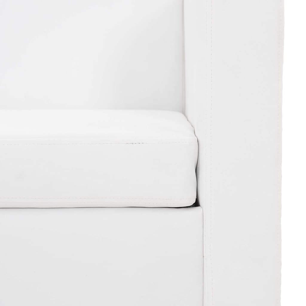 Divano a 2 Posti in Similpelle Bianco | homemem39