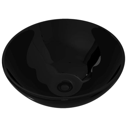 Lavandino da bagno in ceramica nera rotondo | homemem39