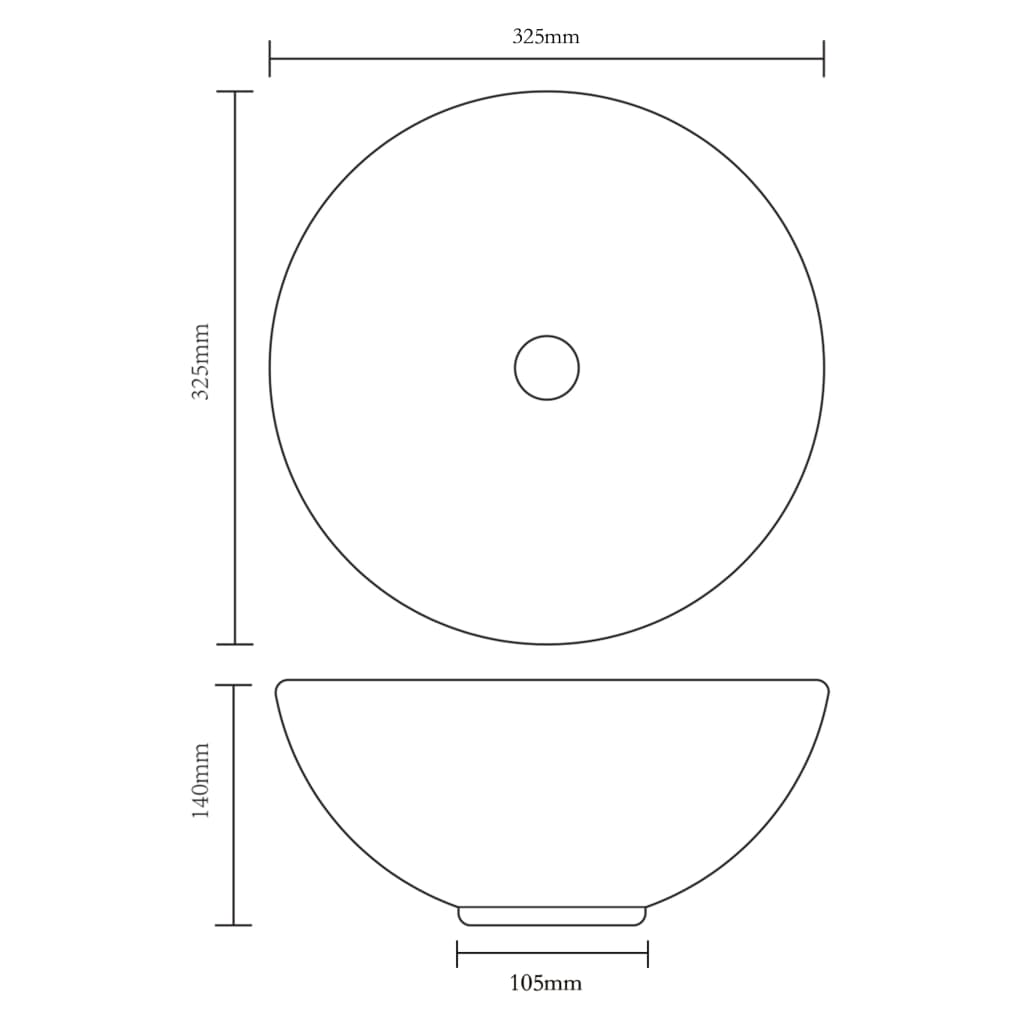 Lavandino da bagno in ceramica nera rotondo | homemem39