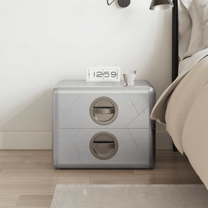 Tavolino Aereo in Alluminio 2 Cassetti Vintage Aircraft Airman