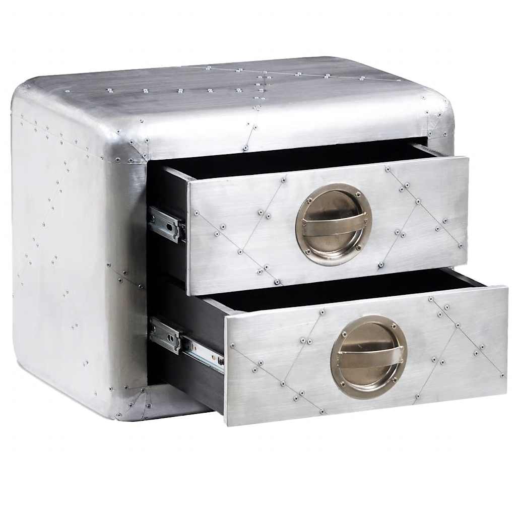 Tavolino Aereo in Alluminio 2 Cassetti Vintage Aircraft Airman