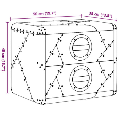 Tavolino Aereo in Alluminio 2 Cassetti Vintage Aircraft Airman
