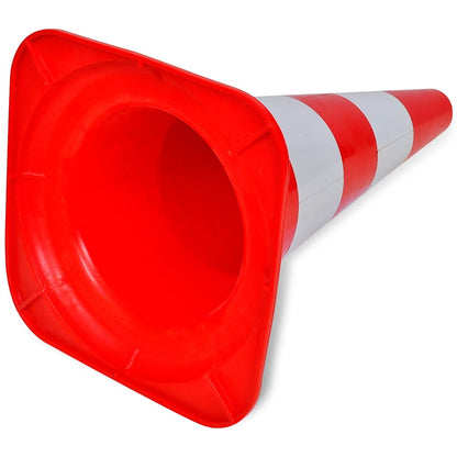 Set 10 Coni Stradali Segnaletici Riflettenti Rosso e Bianco 50 cm | homemem39