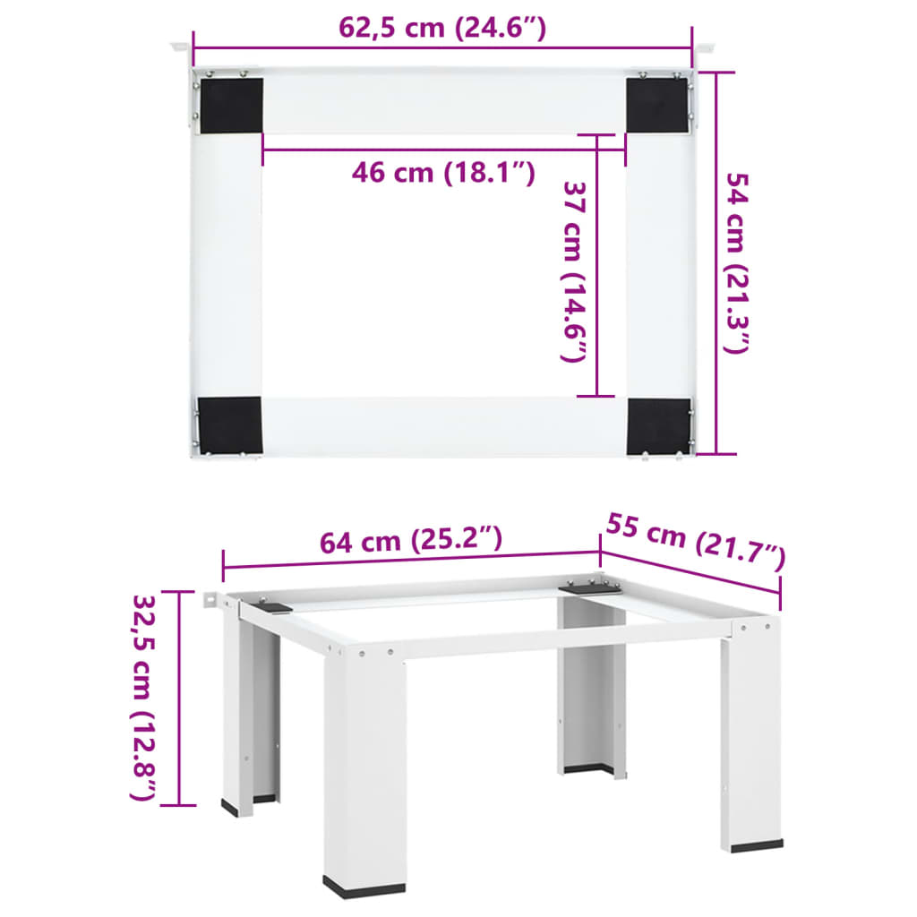 Supporto Alzatina per Lavatrice Bianco - homemem39