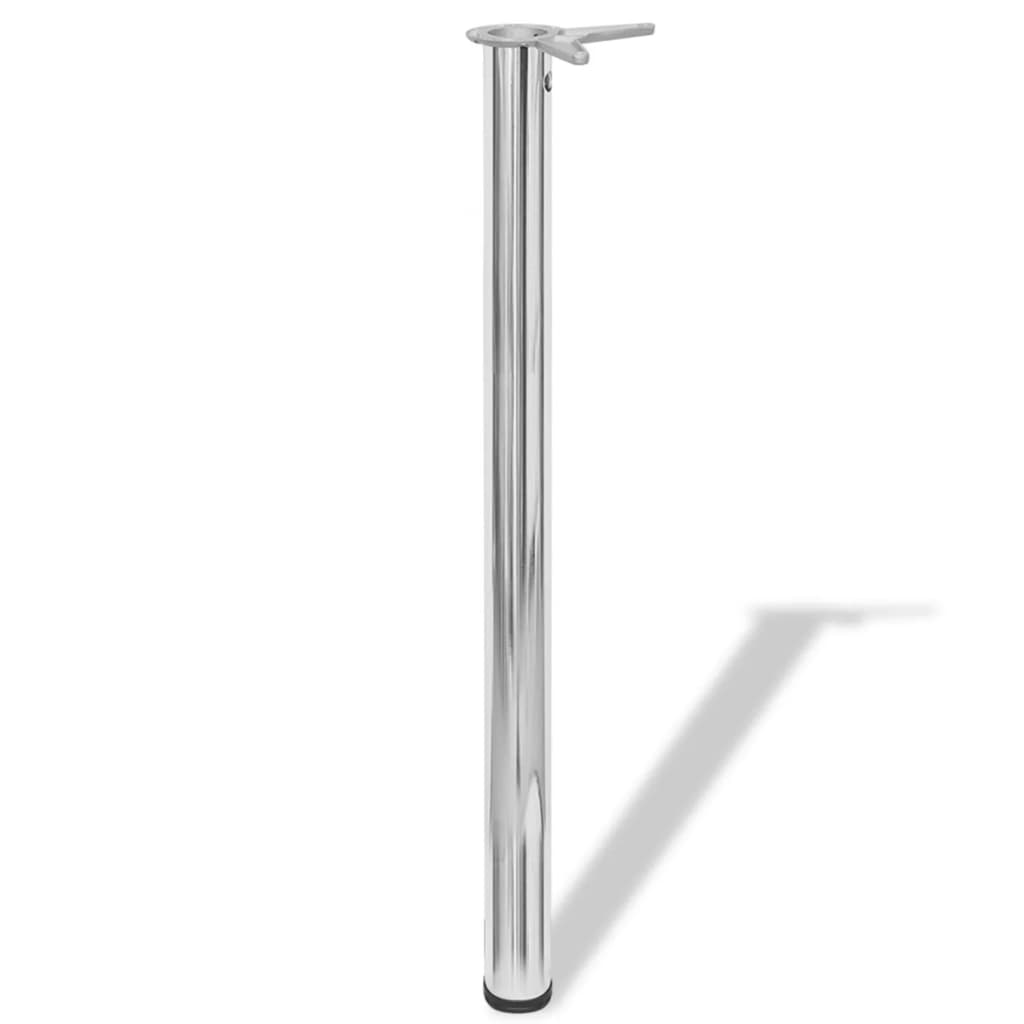 Gambe per Tavolo 4 pz Altezza Regolabile Cromate 870 mm - homemem39