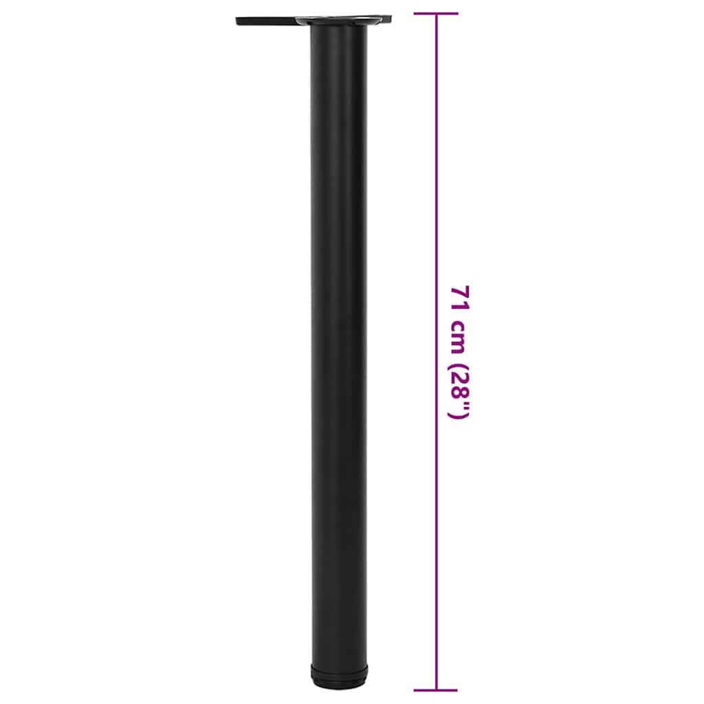 Set Gambe per Tavolo 4 pz Nere Regolabili in Altezza 710 mm