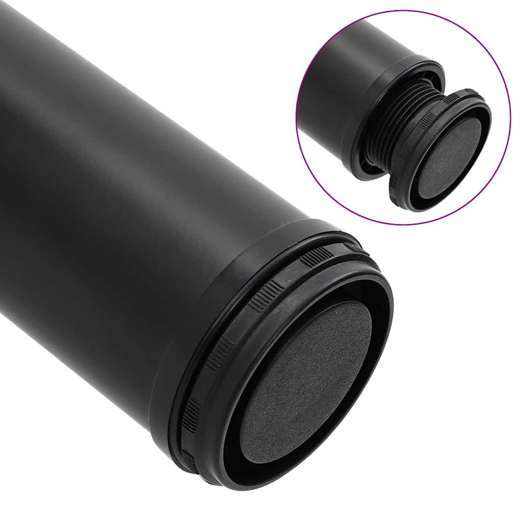 Set Gambe per Tavolo 4 pz Nere Regolabili in Altezza 710 mm