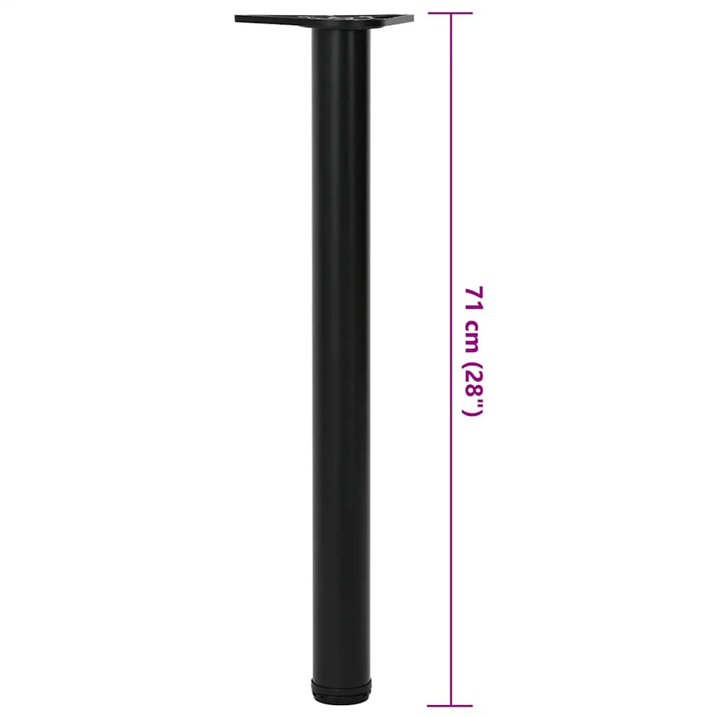Set Gambe per Tavolo 4 pz Nere Regolabili in Altezza 710 mm